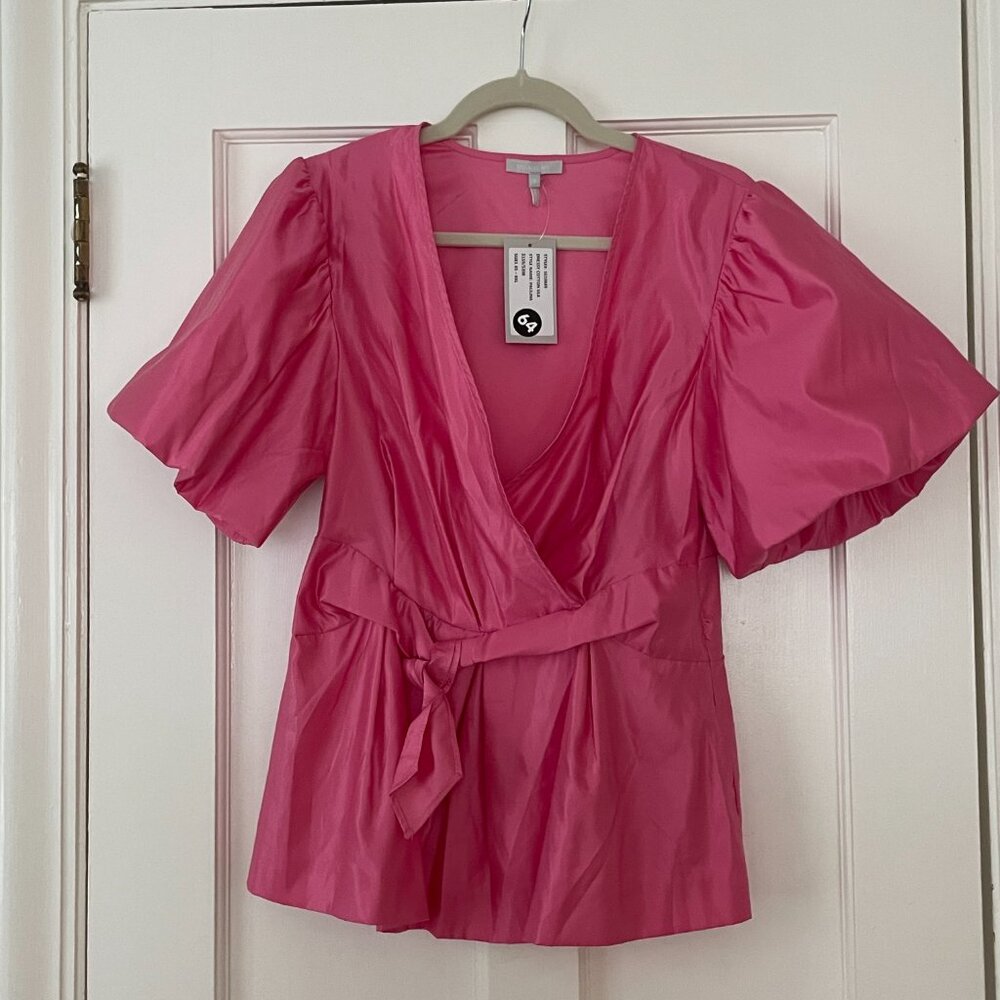 Hinson Wu Paulina Elbow Sleeve Cotton Top Size S NWT